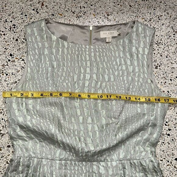 Ted Baker London Kaleen green a line dress back zip size 2 US size 4-6 - Picture 3 of 7